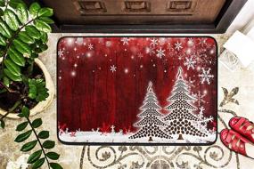 img 3 attached to 🎄 Christmas Tree Decorative Doormat - Winter White Snowflake Pine Welcome Mat for Indoor/Outdoor Use - Non-Slip & Washable Holiday Entrance Floor Mat - 24x16 inch