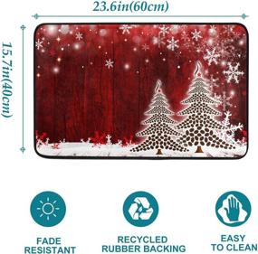 img 1 attached to 🎄 Christmas Tree Decorative Doormat - Winter White Snowflake Pine Welcome Mat for Indoor/Outdoor Use - Non-Slip & Washable Holiday Entrance Floor Mat - 24x16 inch