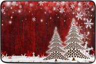 🎄 christmas tree decorative doormat - winter white snowflake pine welcome mat for indoor/outdoor use - non-slip & washable holiday entrance floor mat - 24x16 inch logo