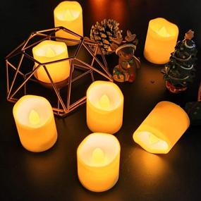 img 2 attached to 🕯️ FREEPOWER Realistic Flameless Flickering Tea Light Votives Candles Battery Operated, Up to 260 Hours, with Remote Control Cycling 24 Hours Timer, for Romantic Home Christmas Decor, 6-Pack.