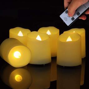 img 4 attached to 🕯️ FREEPOWER Realistic Flameless Flickering Tea Light Votives Candles Battery Operated, Up to 260 Hours, with Remote Control Cycling 24 Hours Timer, for Romantic Home Christmas Decor, 6-Pack.