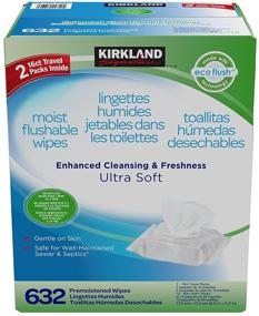 img 2 attached to 💧 Kirkland Signature Moist Flushable Enhanced Cleansing &amp; Freshness Ultra Soft Hypoallergenic Plant-Based Wipes - 632 Count: Premium Eco-friendly Wipes for Gentle Hygiene