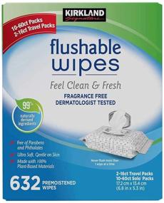 img 4 attached to 💧 Kirkland Signature Moist Flushable Enhanced Cleansing &amp; Freshness Ultra Soft Hypoallergenic Plant-Based Wipes - 632 Count: Premium Eco-friendly Wipes for Gentle Hygiene