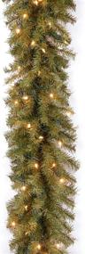 img 4 attached to 🎄 National Tree Company Pre-Lit Artificial Christmas Garland: Norwood Fir in Green with White Lights - Plug In, 9 Feet