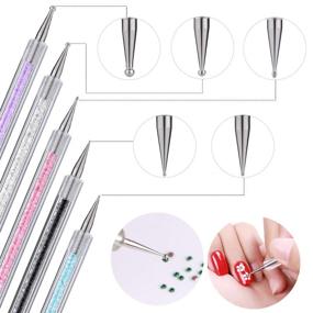 img 2 attached to 💅 5 Pcs Dual-ended Nail Art Liner Brushes: Fine Striping Brush and Dotting Pen Set (5,7,9,11,13 mm)