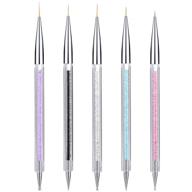 💅 5 pcs dual-ended nail art liner brushes: fine striping brush and dotting pen set (5,7,9,11,13 mm) logo