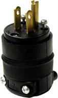 leviton 515pr 15 amp rubber plug, grounded, 125 volt, 10-pack, black - set of 10 pieces logo