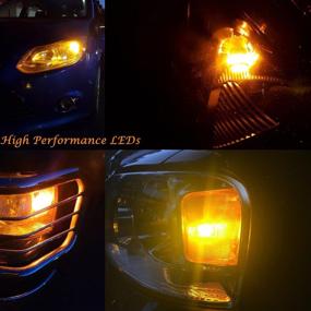 img 2 attached to 🚗 Alla Lighting Крайне яркие амберово-желтые LED-лампы для автомобилей, модель 168 194 T10, тип "клиновой лампы" 3014 18-SMD 12V, освещение салона, карты, купе и багажного отделения автомобиля, освещение маркеров, тип W5W 2825 175.