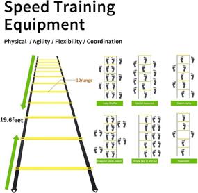 img 3 attached to 🏋️ Folamer Speed Agility Ladder Set - 12 Rung Ladder, 5 Cones, 4 Steel Stakes & 2 Carrying Bags for Enhanced Training