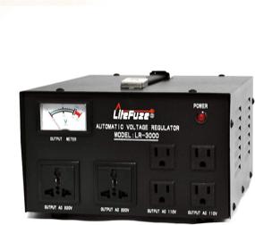 img 2 attached to 🔌 LiteFuze LR-3000UP 3000W Преобразователь напряжения с трансформатором с тяжелым регулятором и счетчиком - повышение/понижение - 110/120/220/240 вольт - полностью заземленный шнур - универсальные выходные розетки [Гарантия 5 лет]