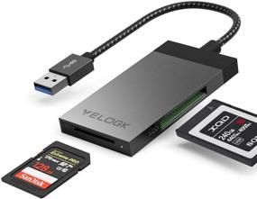 img 4 attached to 📸 VELOGK USB 3.0 считыватель карт памяти XQD и SD, двойной алюминиевый адаптер для чтения карт памяти XQD/SD с антицарапающим мешочком и оплетенным кабелем, совместим с картами Sony G/M Series, Nikon, Lexar XQD Card, SD Card для Windows/Mac OS
