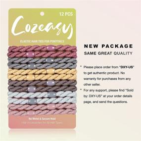 img 3 attached to 💫 COZEASY 12 pcs Multicolor Elastic Hair Ties, Gentle and Secure Hold Ponytail Holders, No Damage or Snagging Braided Hair Bands, Perfect for Girls and Women with Thick or Curly Hair