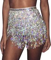 capture the limelight with reetan boho belly skirt: sequined hip scarf for women and girls at rave parties and dance performances логотип