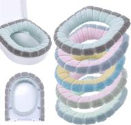 zeedix 5 pcs soft bathroom thicker toilet seat cover pad-warmer: comfortable, washable, and easy to install with stretchable fibers - cushioned lid covers in 5 colors logo