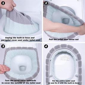 img 1 attached to ZeeDix 5 Pcs Soft Bathroom Thicker Toilet Seat Cover Pad-Warmer: Comfortable, Washable, and Easy to Install with Stretchable Fibers - Cushioned Lid Covers in 5 Colors