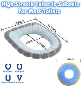 img 3 attached to ZeeDix 5 Pcs Soft Bathroom Thicker Toilet Seat Cover Pad-Warmer: Comfortable, Washable, and Easy to Install with Stretchable Fibers - Cushioned Lid Covers in 5 Colors