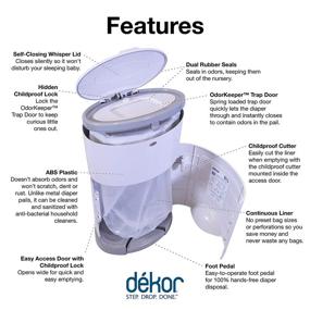 img 3 attached to Dékor Plus Diaper Pail Gift Set – White: Includes Over a Year's Worth of Dékor Refills for Optimal Convenience!
