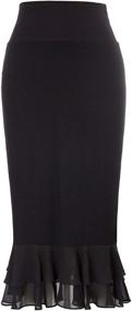 img 4 attached to 👗 Женская юбка до колена GRACE KARIN: оборчатая шифоновая накидка и подол-удлинитель S-XXL - элегантное покрытие для слоев