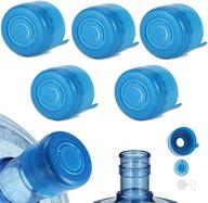 🌊 5-pack reusable non-spill water bottle caps, 55mm snap-on replacement for 3 and 5 gallon water jugs logo