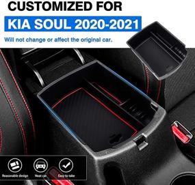 img 3 attached to 🚗 Вставка лотка-органайзера для подлокотника Autorder для KIA Soul 2020-2022 | Совместима с центральной консолью | Хранение с помощью 2 цветных ковриков.