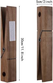 img 3 attached to Versatile Jumbo Wooden Clothespins: 12 Inches for Ultimate Towel Holding & Decor in Bath, Laundry, Kitchen