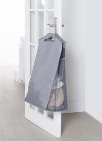img 2 attached to 🧺 2-Pack Hanging Laundry Hamper - Narrow, Front See-Through Mesh Bag for Closet Organization - Slim Hanging Laundry Basket - Double Hanging Closet Hamper - Grey