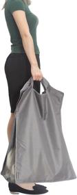 img 3 attached to 🧺 2-Pack Hanging Laundry Hamper - Narrow, Front See-Through Mesh Bag for Closet Organization - Slim Hanging Laundry Basket - Double Hanging Closet Hamper - Grey