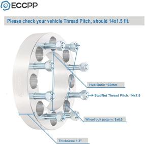 img 3 attached to ECCPP проставки колес 1,5 дюйма с 8 болтами 8x6,5 до 8x6,5 130 мм ЦБ | Silverado, Sierra, Yukon HD | подходит для 2500 3500 HD, 1500 2500 3500 с ступицами 14x1,5