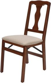 img 1 attached to 🪑 Set of 2 Meco STAKMORE Queen Anne Folding Chairs in Cherry Finish