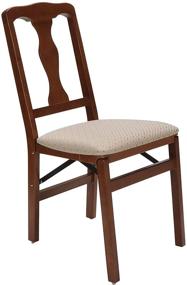 img 4 attached to 🪑 Set of 2 Meco STAKMORE Queen Anne Folding Chairs in Cherry Finish