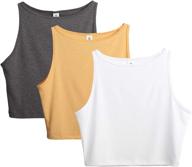 👚 stay cool and stylish with melpoint sleeveless racerback cropped tank tops for women – 3 pack логотип