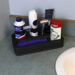 img 4 attached to 🧔 Polar Whale Men's Grooming Stand for Bathroom Vanity - Foam Storage Organizer Countertop Beard Hair Care Rack - Holds Combs Brushes Spray Shaving Cream Razor Trimmer Tools - Cologne Waterproof