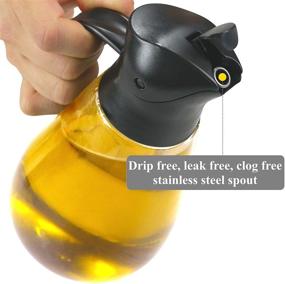 img 1 attached to 🍶 Brieftons Oil & Vinegar Dispensers: Leakproof Glass Bottles with Automatic Cap, Easy Pouring & Spill-Free Spout