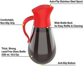 img 2 attached to 🍶 Brieftons Oil & Vinegar Dispensers: Leakproof Glass Bottles with Automatic Cap, Easy Pouring & Spill-Free Spout