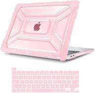 🌸 mosiso macbook pro 13 inch case 2020 release a2338 m1 a2289 a2251: heavy duty protective shell with tpu bumper, keyboard cover - rose quartz logo