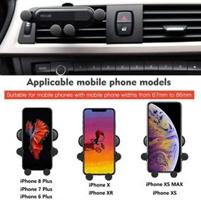 img 3 attached to Versatile Car Cell Phone Holder: Air Vent & Outlet Mount for iPhone XR, XS MAX, 7Plus, 8Plus, Samsung Galaxy S10, S9