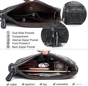 img 2 attached to 👜 Stylish Multifunctional Cross Body Cellphone Embossed Shoulder Zippers Handbags & Wallets for Women - Perfect Crossbody Bag Combo