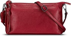 img 4 attached to 👜 Lecxci Womens Leather Crossbody Zipper: Stylish Handbags & Wallets Combo for Women