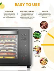 img 1 attached to Elechomes 8-Tray Commercial Food Dehydrator Machine with Free Accessories - 4 Presets for Fruit Meat Beef Jerky Herbs Vegetables, Timer Temperature Control, 50 PDF Recipes, BPA Free