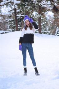 img 1 attached to ❄️ Stay Cozy This Winter with Polar Wear Girls & Teens Winter Knit Beanie Hat and Glove Set: Perfect Cold Weather Accessories!