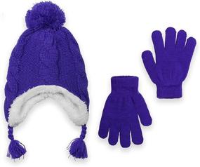 img 4 attached to ❄️ Stay Cozy This Winter with Polar Wear Girls & Teens Winter Knit Beanie Hat and Glove Set: Perfect Cold Weather Accessories!