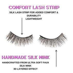 img 1 attached to 👁️ 20-Pack Assorted Styles 3D Faux Mink Eyelashes - Silk False Eyelashes for Women, Dramatic Lash Strips, Wispy and Fluffy - Handmade, Reusable, and Value Pack in Black