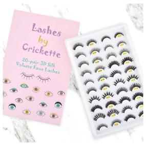 img 3 attached to 👁️ 20-Pack Assorted Styles 3D Faux Mink Eyelashes - Silk False Eyelashes for Women, Dramatic Lash Strips, Wispy and Fluffy - Handmade, Reusable, and Value Pack in Black