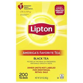 img 3 attached to Чай Lipton в пакетиках | Черный чай с натуральным нежным вкусом - 2x200 пакетиков чая (31.9 унций) | 400 пакетиков | Идеально подходит для горячего или холодного чая | Помогает здоровью сердца