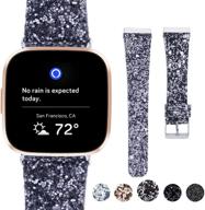 🌙 лунный блеск moonooda watch band: сверкающий запасной ремешок для умных часов fitbit versa - блестящий ремешок для женщин и мужчин логотип