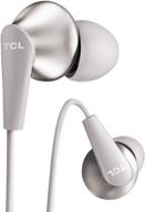 🎧 tcl elit300 - dual driver piezo earbuds with mic - hi-res wired headphones, cement gray logo