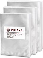 🛍️ potane heavy duty commercial grade vacuum sealer bags - 150 gallon (11x16), quart (8x12), pint (6x10) - smell-proof, puncture prevention логотип