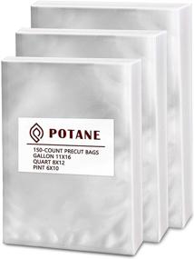 img 4 attached to 🛍️ POTANE Heavy Duty Commercial Grade Vacuum Sealer Bags - 150 Gallon (11x16), Quart (8x12), Pint (6x10) - Smell-Proof, Puncture Prevention