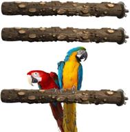 🐦 pinvnby bird perch: natural wood prickly parrot stand toy kit - paw grinding stick for small-medium birds cockatiel parakeet conure cage - set of 3 accessories logo