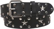 🌟 silver star and circle studded belt by snap on logo